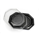 PLATOU NEGRU + CAPAC TRANSPARENT 35x25 CM