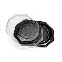 [00001974] PLATOU NEGRU + CAPAC TRANSPARENT 35x25 CM