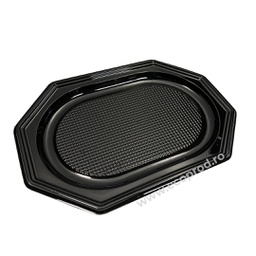 [00001975] PLATOU NEGRU + CAPAC TRANSPARENT 45x30 CM